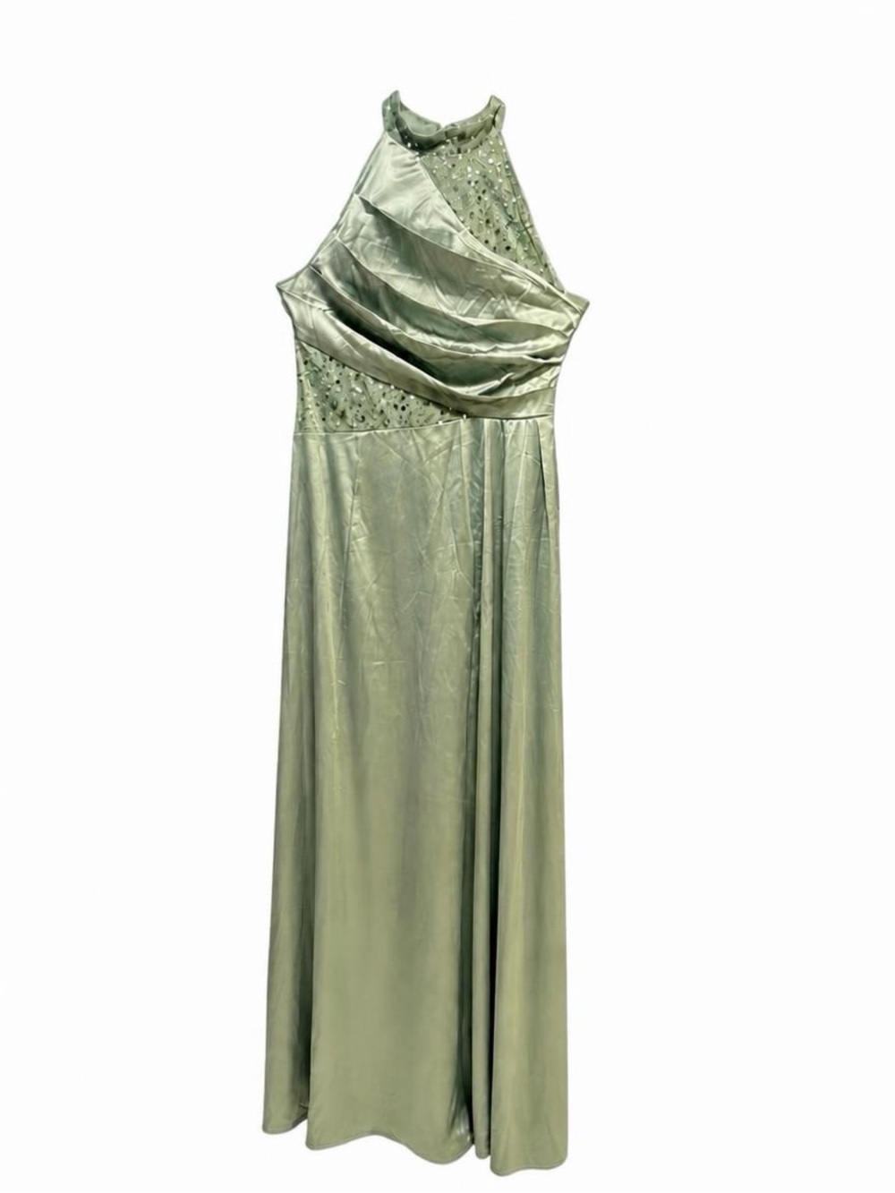 SHEIN sage green halter maxi dress